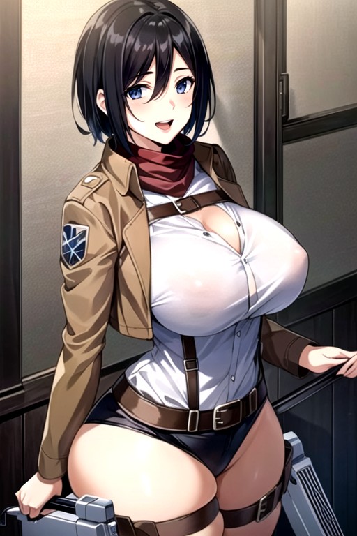 Bunda Enorme, Mikasa Ackerman (attack On Titan), Peito Enorme Pornografia de IA