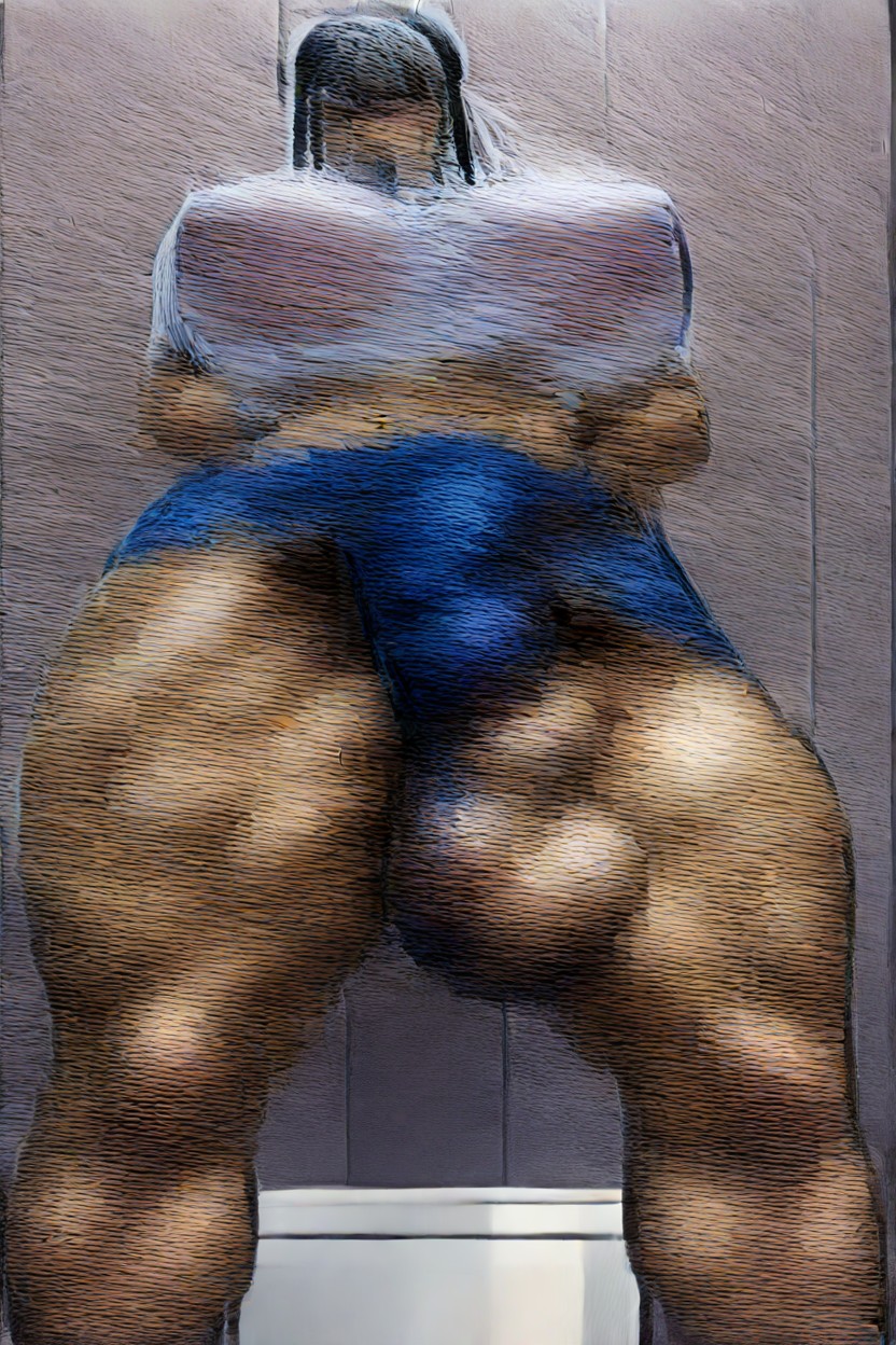 Exaggerated Gigantic Balls, Wide Hips, Bottom Up (upskirt) Shemale AI Porn