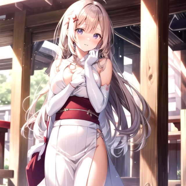 Sfw, White Elbow Gloves, Elbow Bra Hentai AI Porn
