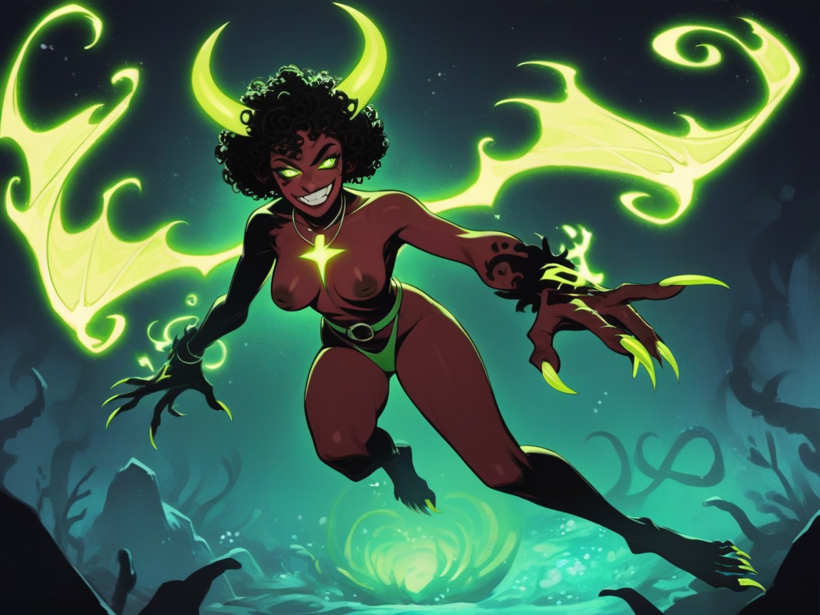 Dark Brown Skin, Torso, Mythology AI Porn