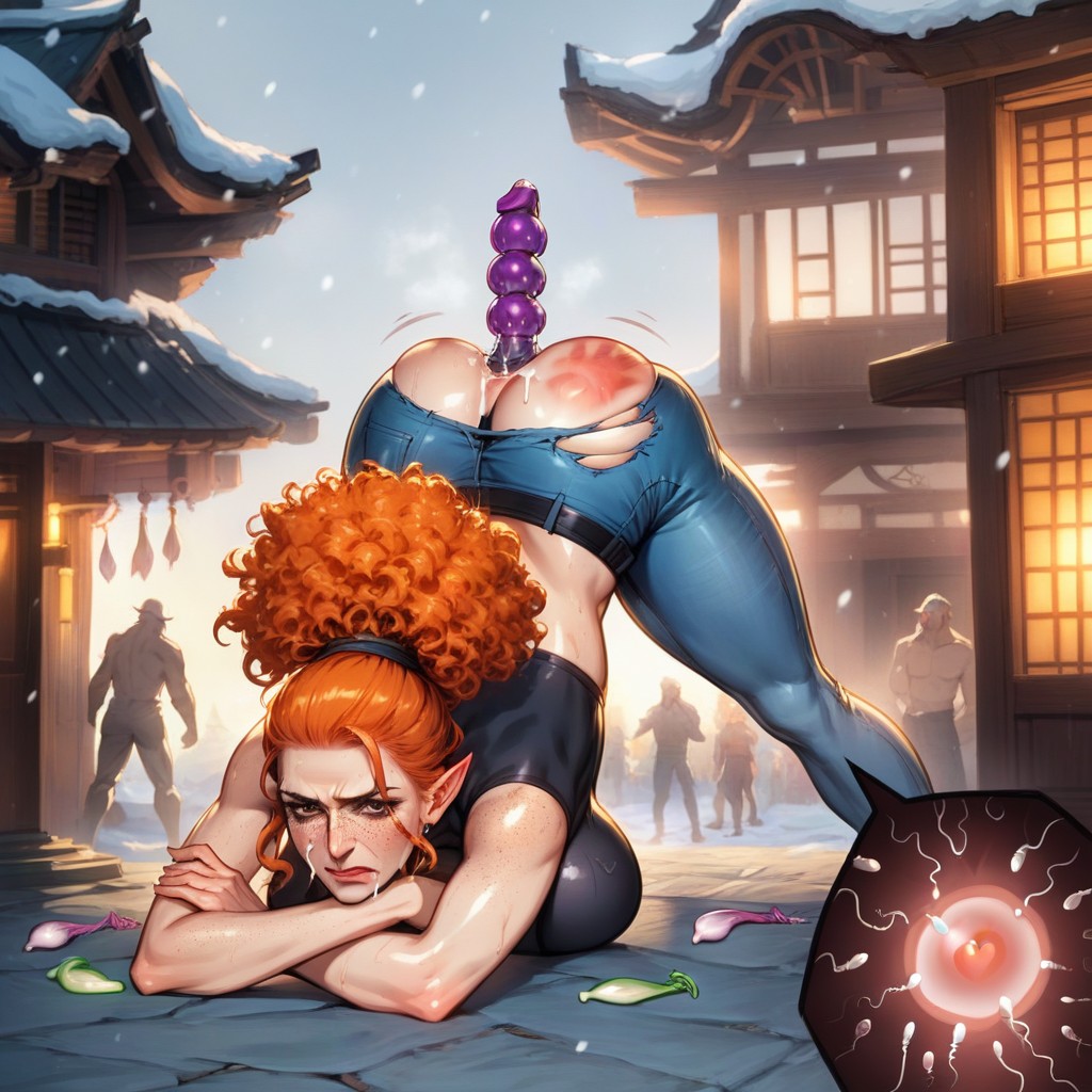 Ginger, Spiked Bracelet, Hair Pulling AI Porn