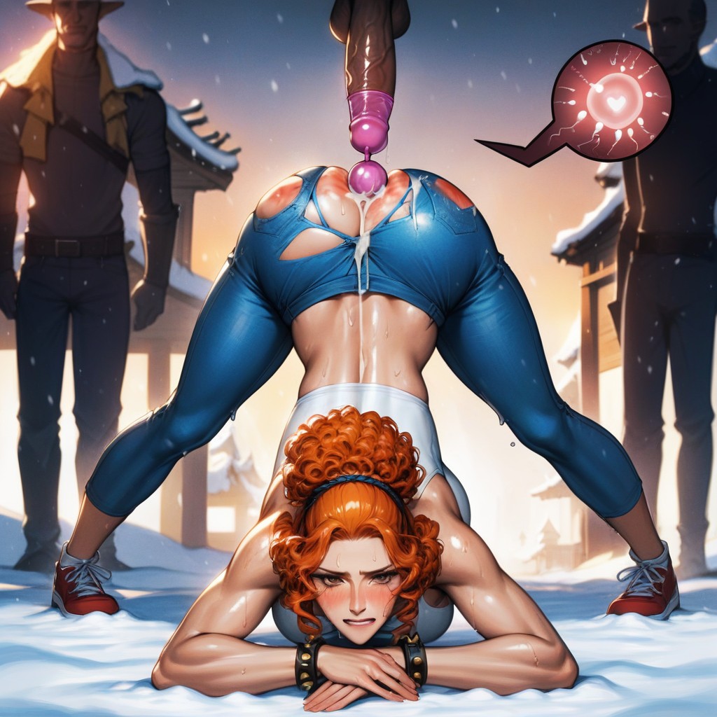 Snowing, Cute, Ripped Clothes AI Porn