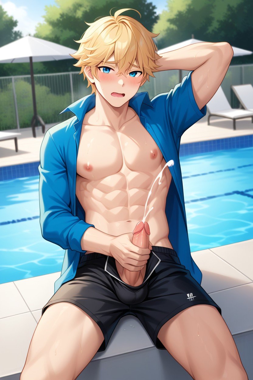 Abs, Adrien Agreste, Open Clothes Furry IA