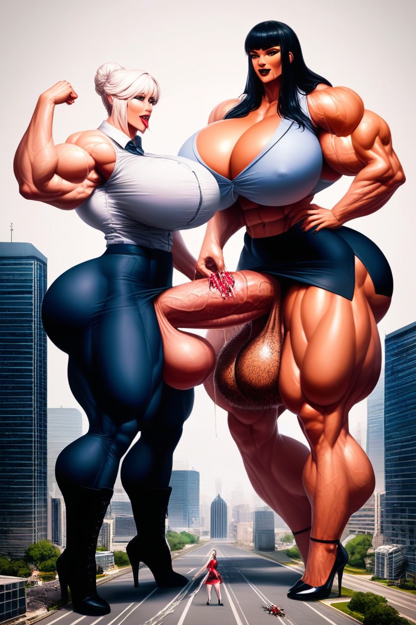 Extremely Large Ass, Flexing, Amazon Shemale AI Porn
