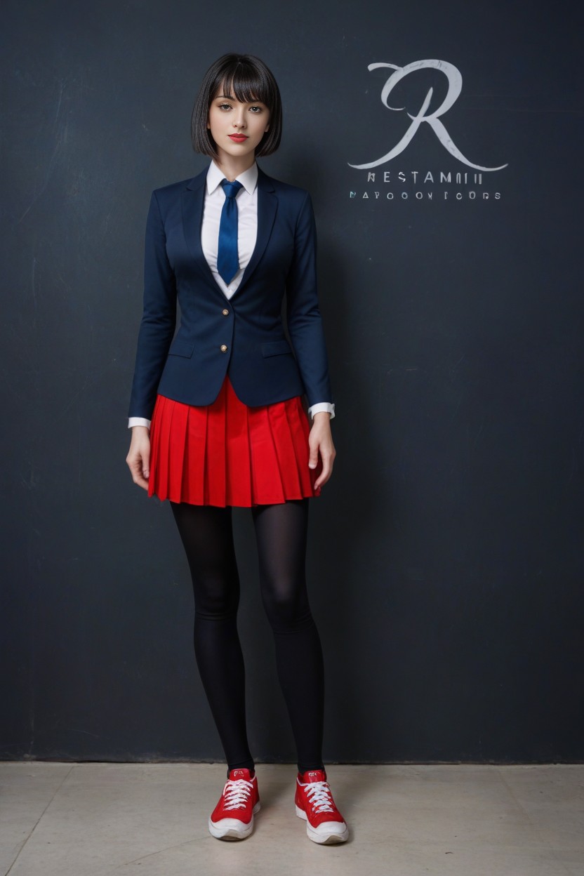 Red Sneakers With White Toecaps, Kagami Tsurugi Miraculous Ladybug, Vermilion Eyes AI Porn