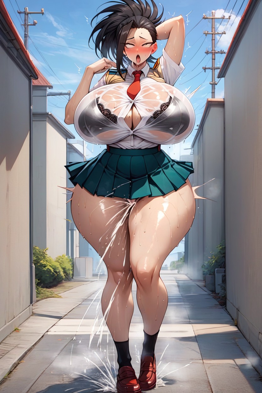 School Uniform, Momo Yaoyorozu, Brown Pump Shoes AI Porn