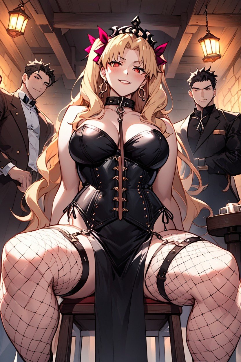 Leather Corset, 두꺼운 허벅지, Femdom헨타이 AI 포르노