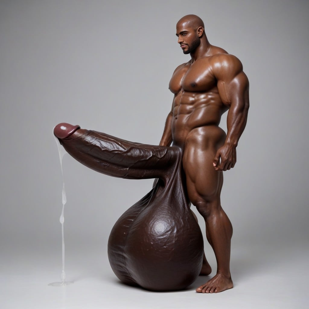 Extremely Hyper Erected Cock, Large Thighs, Disproportionately Giant Hyper Monster Cock AI Gay Porn