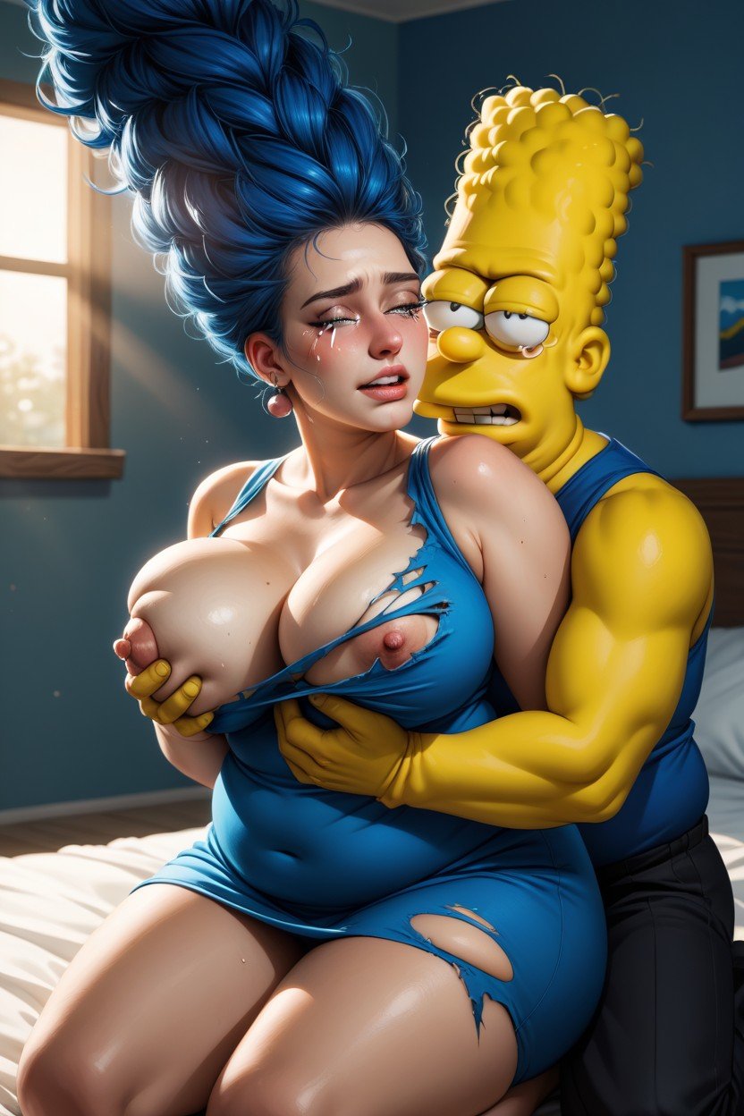 Ssbbw, おっぱいを掴む, Marge SimpsonAIポルノ