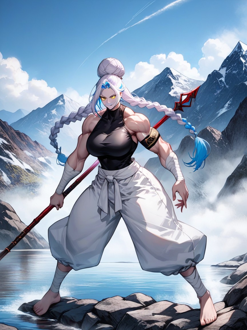 Extremly Tall, Muscular, Pale Skin Hentai AI Porn