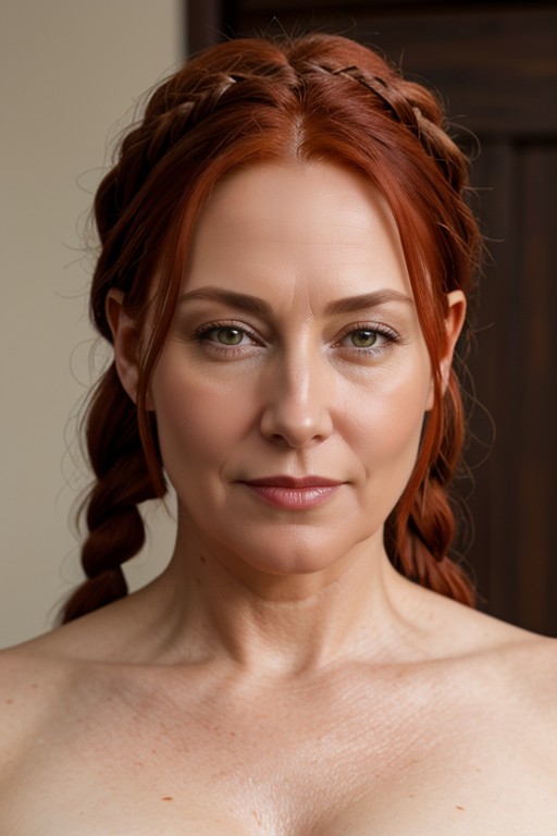 Red-haired And With Chubby Body Braids, Milf Over AI Gay Porn