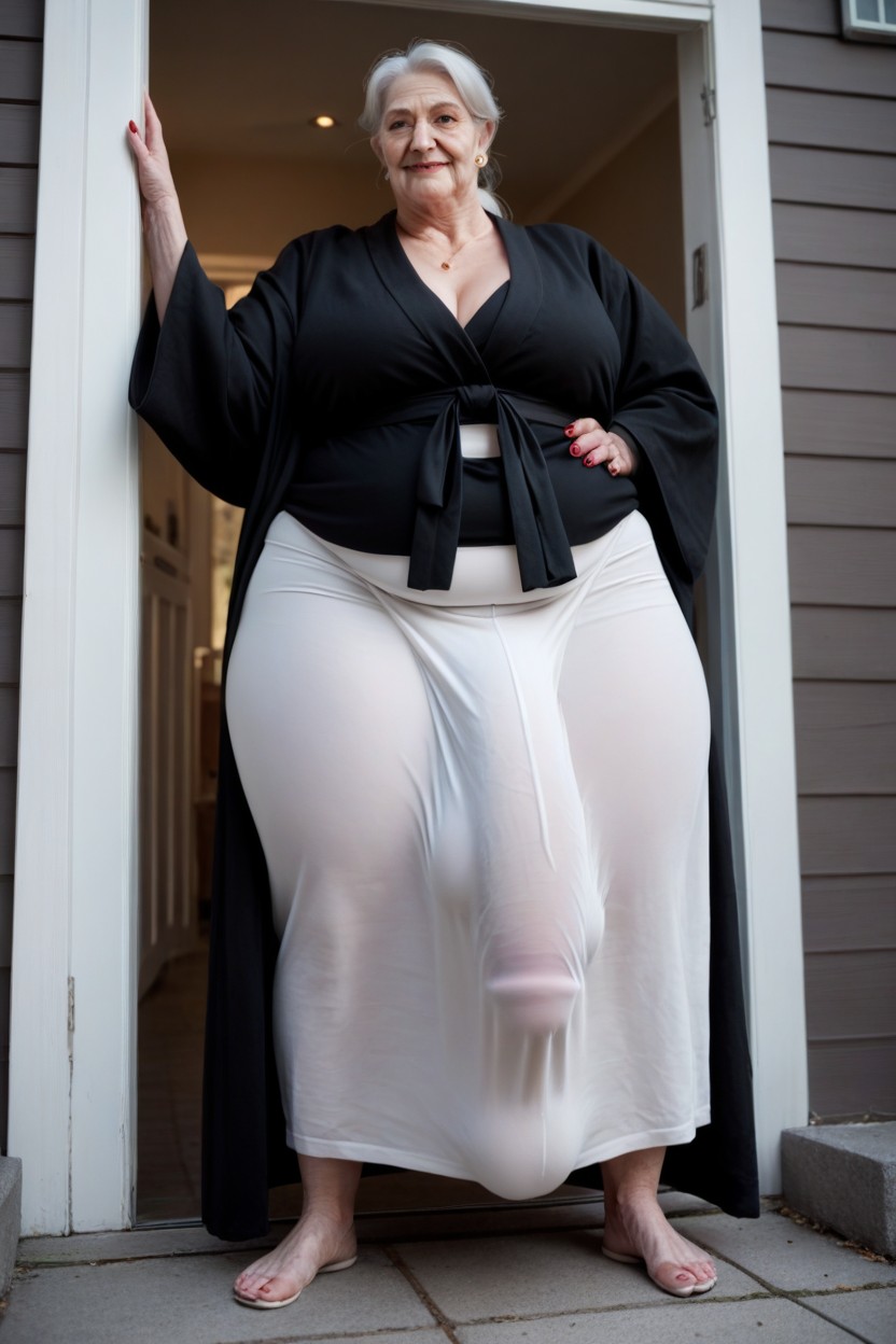 Bottom Up, Pale Skin, Extremely Large Ass Shemale AI Porn