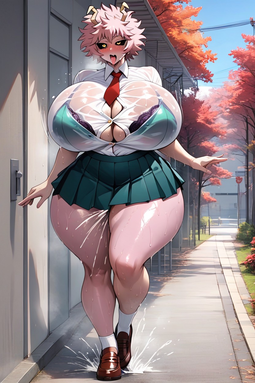 School Uniform, Squirting, Buttons On Shirt Stretching AI Porn