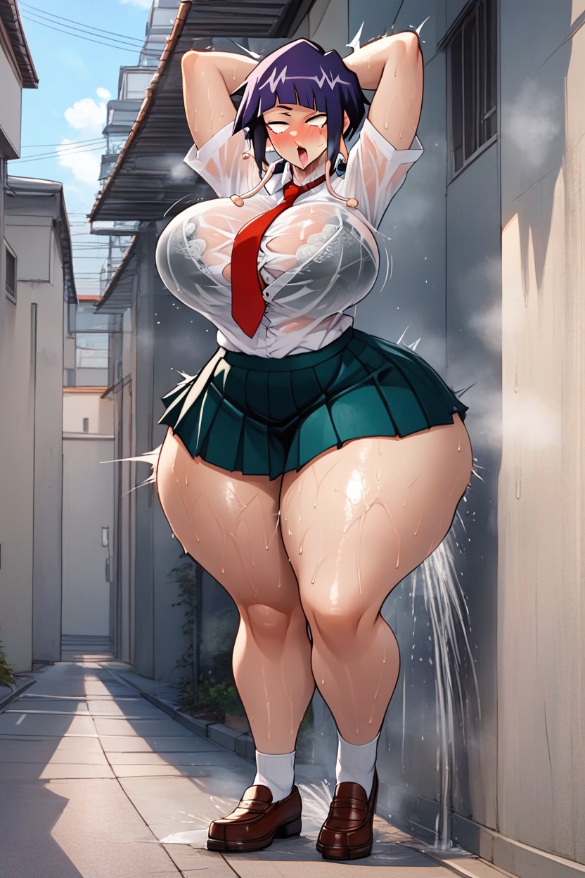Heart Bubble, Messy Sweat, Outdoors AI Porn