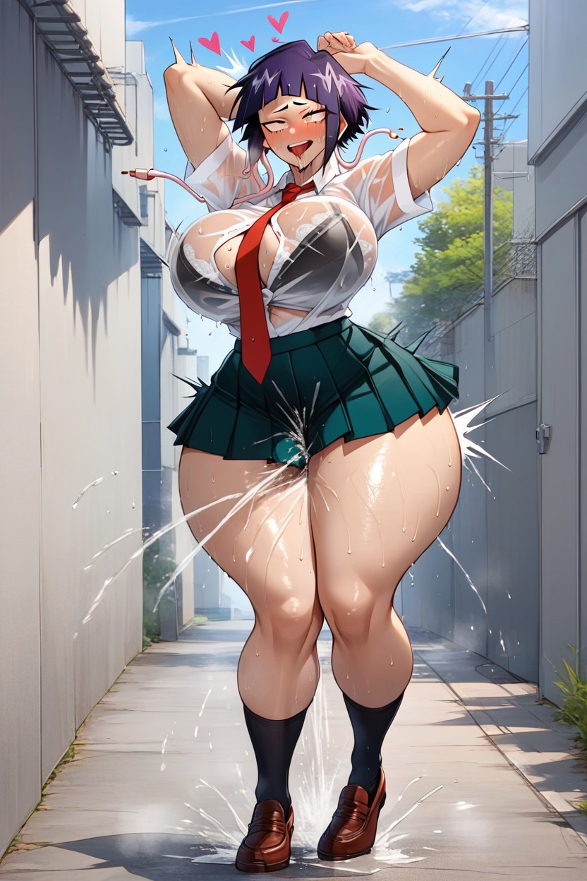 School Uniform, Sweat On Breast, Wet Clothes AI Porn