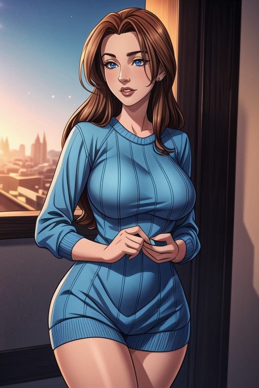 Blue Hour, 2 People, Medium Ass Hentai AI Porn