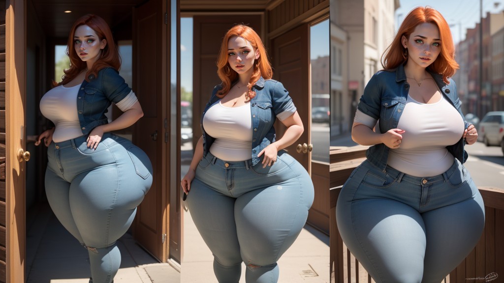 Ssbbw, Ginger, Short Sleeves AI Porn