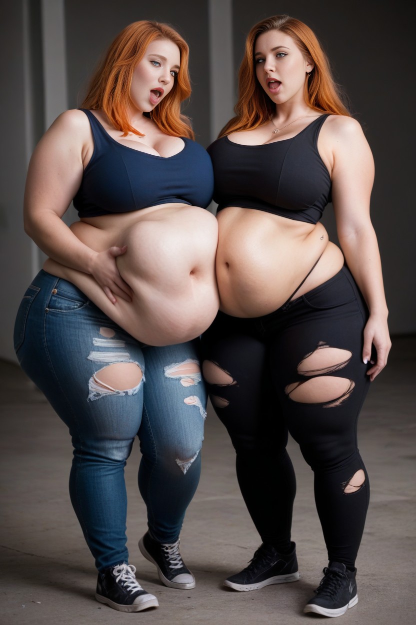 Ginger, Stomach Bulge, Weight Gain Furry AI Porn