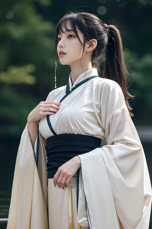 Hanfu Chino, Can See Nipples, LluviosoPorno AI