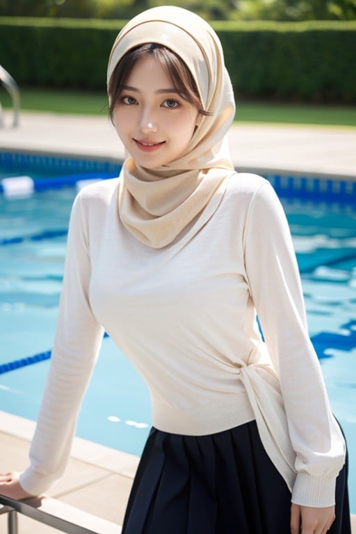 Standing, Long Sleeves, HijabAI黃片