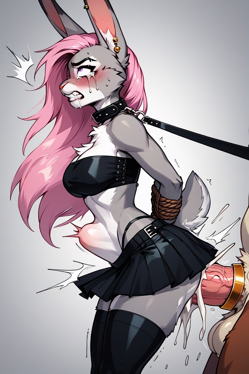 Naked, Goth, Blue Cock Furry AI Porn