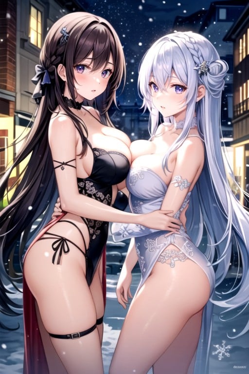 Snowing, Bust Shot, Night Hentai AI Porn