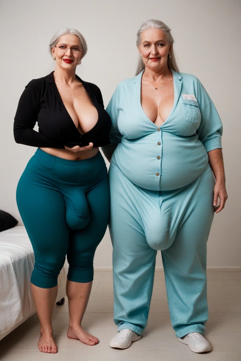Obese, Grinning, Fat Shemale AI Porn