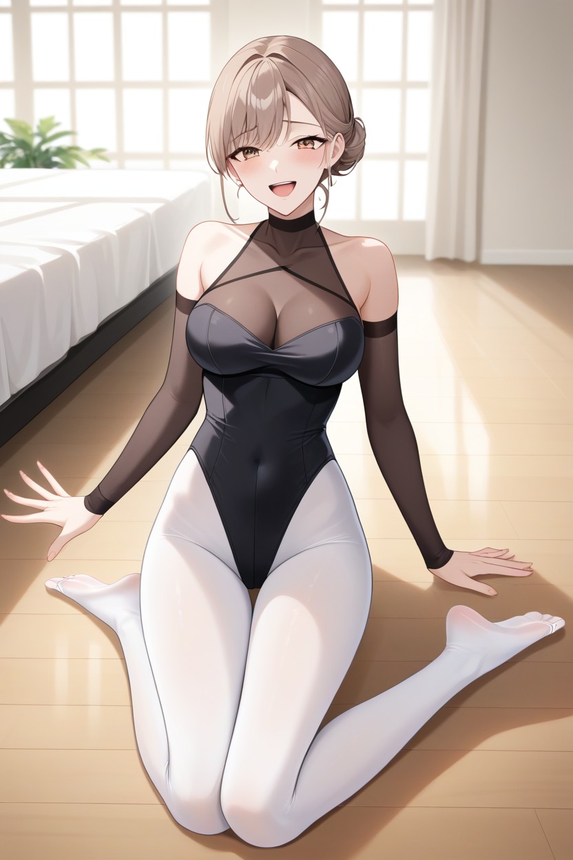 Opaque White Tights, Laying Down, Male Tickler Pov Hentai AI Porn
