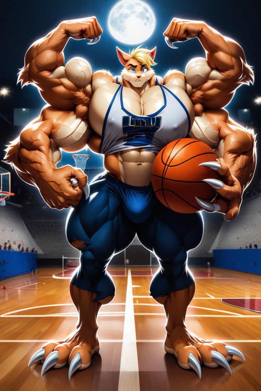 Extremely Large Claws, Shredded Muscles, Full Body Furry AI Porn