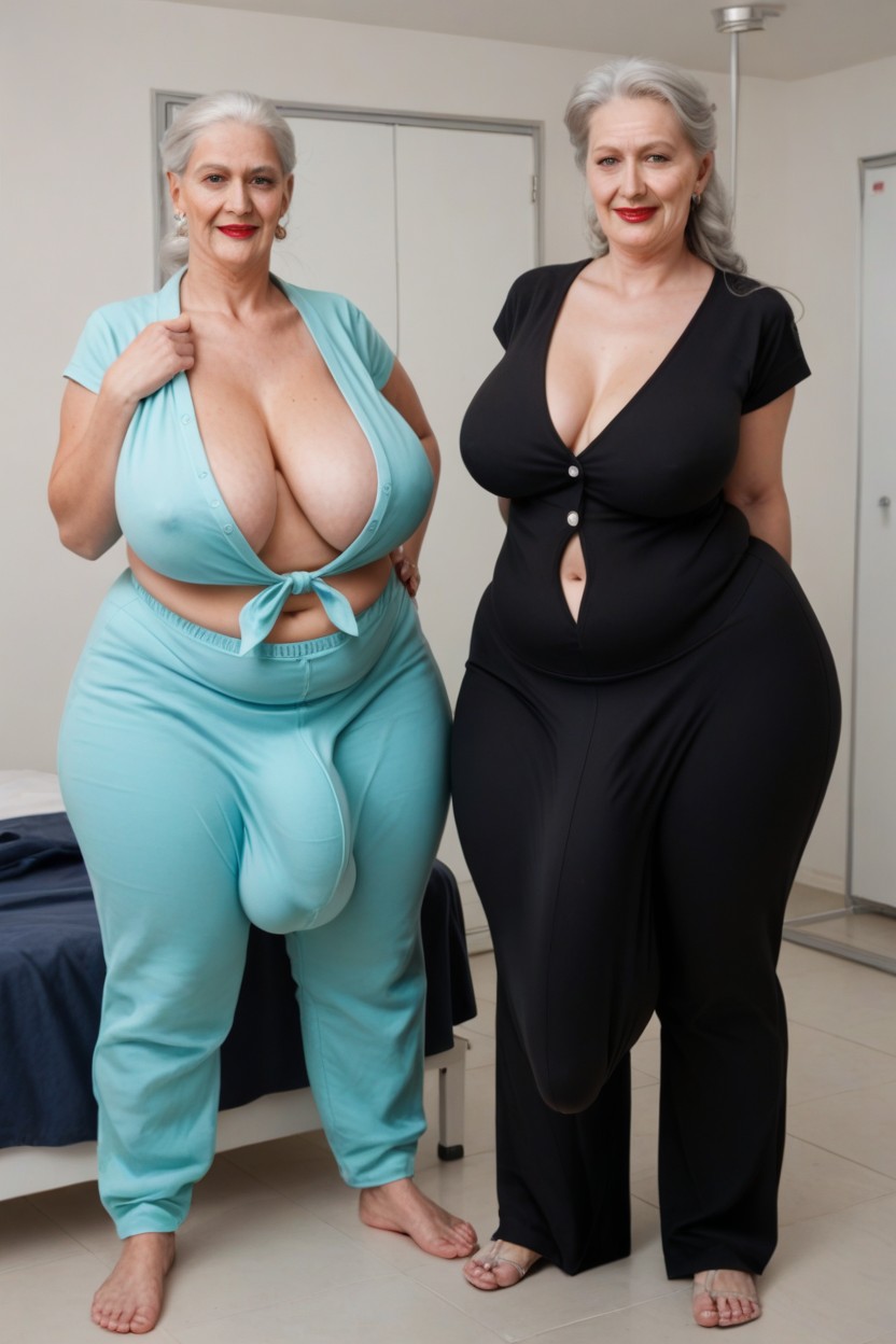Pale Skin, Fat, Extremely Large Ass Shemale AI Porn