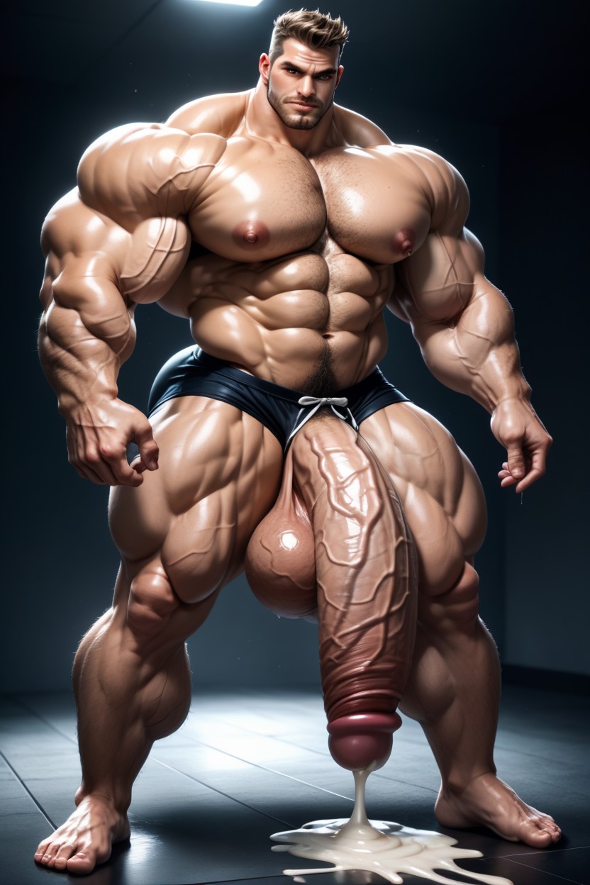 Chest Hair, Hyper Bodybuilder, Perfect Face AI Gay Porn