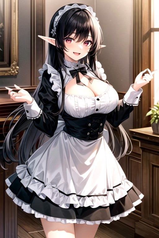 Cute, French Maid, Black Hair Hentai AI Porn