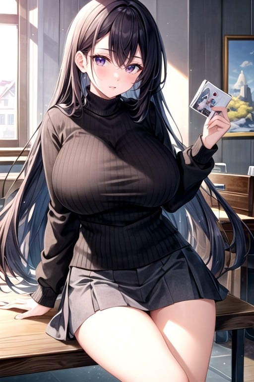 Front View, Skirt, Sweater Hentai AI Porn