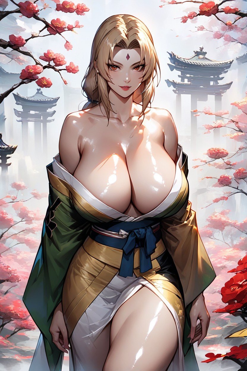 Tsunade, Thick Thighs, 塗油的皮膚 AI黃片