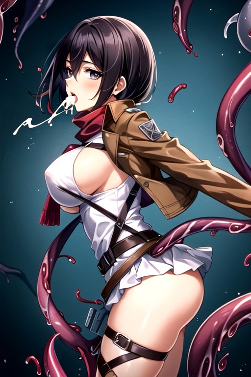 Dieciocho, Tetas De Lado, Mikasa Ackerman (attack On Titan)Porno AI Hentai