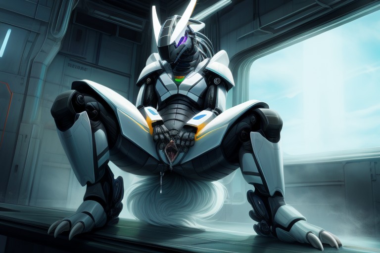 Living Robot, Spread Pussy, On Back Furry AI Porn