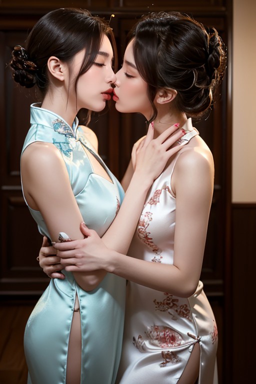 Hanfu Chinois, Lesbiennes, MaigrePorno IA