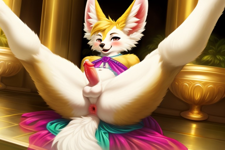 Palace Garden, Gold Jewelry, Spreading Ass Furry AI Porn