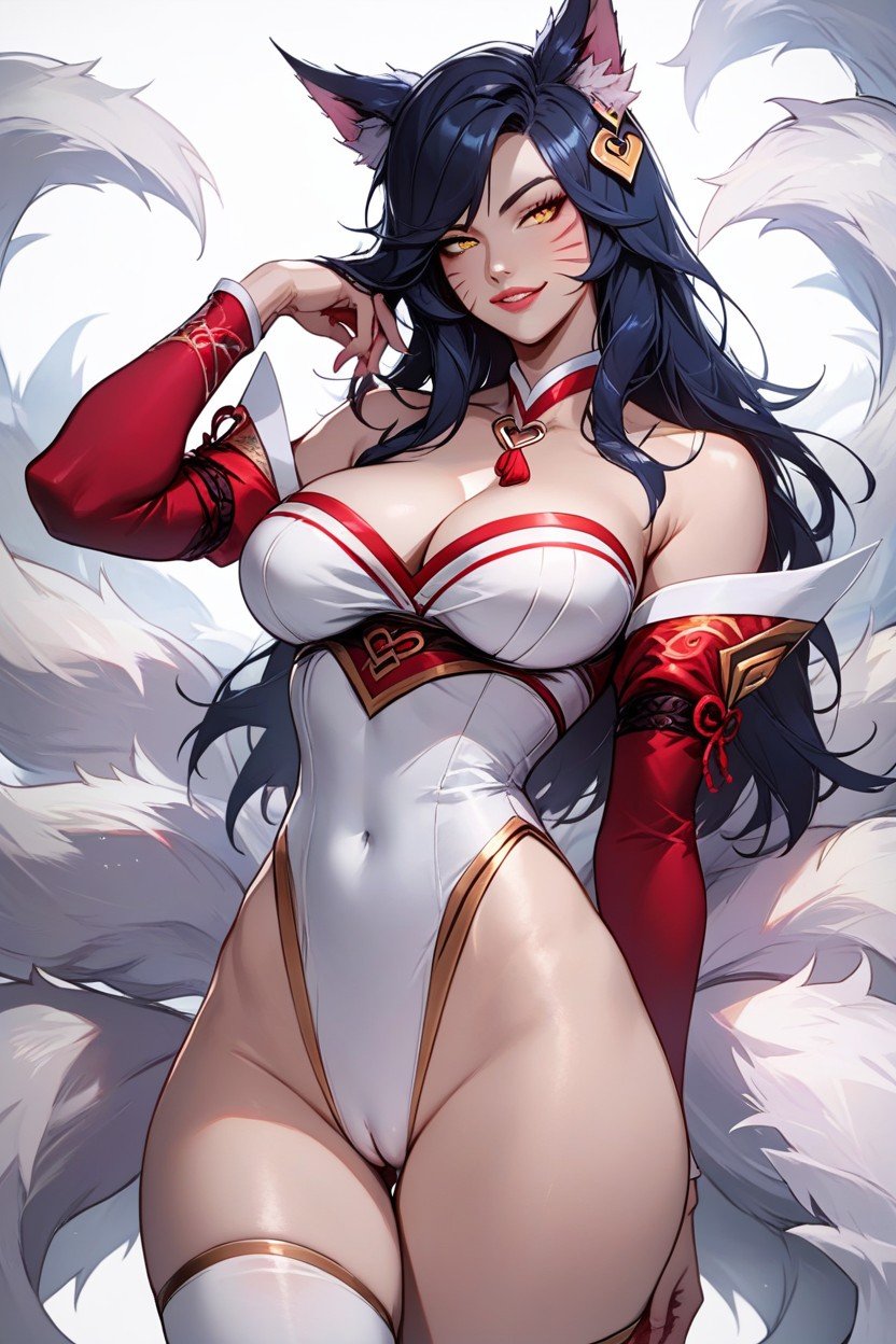 乳沟, Wide Hips, Ahri From League Of LegendsAI黄漫