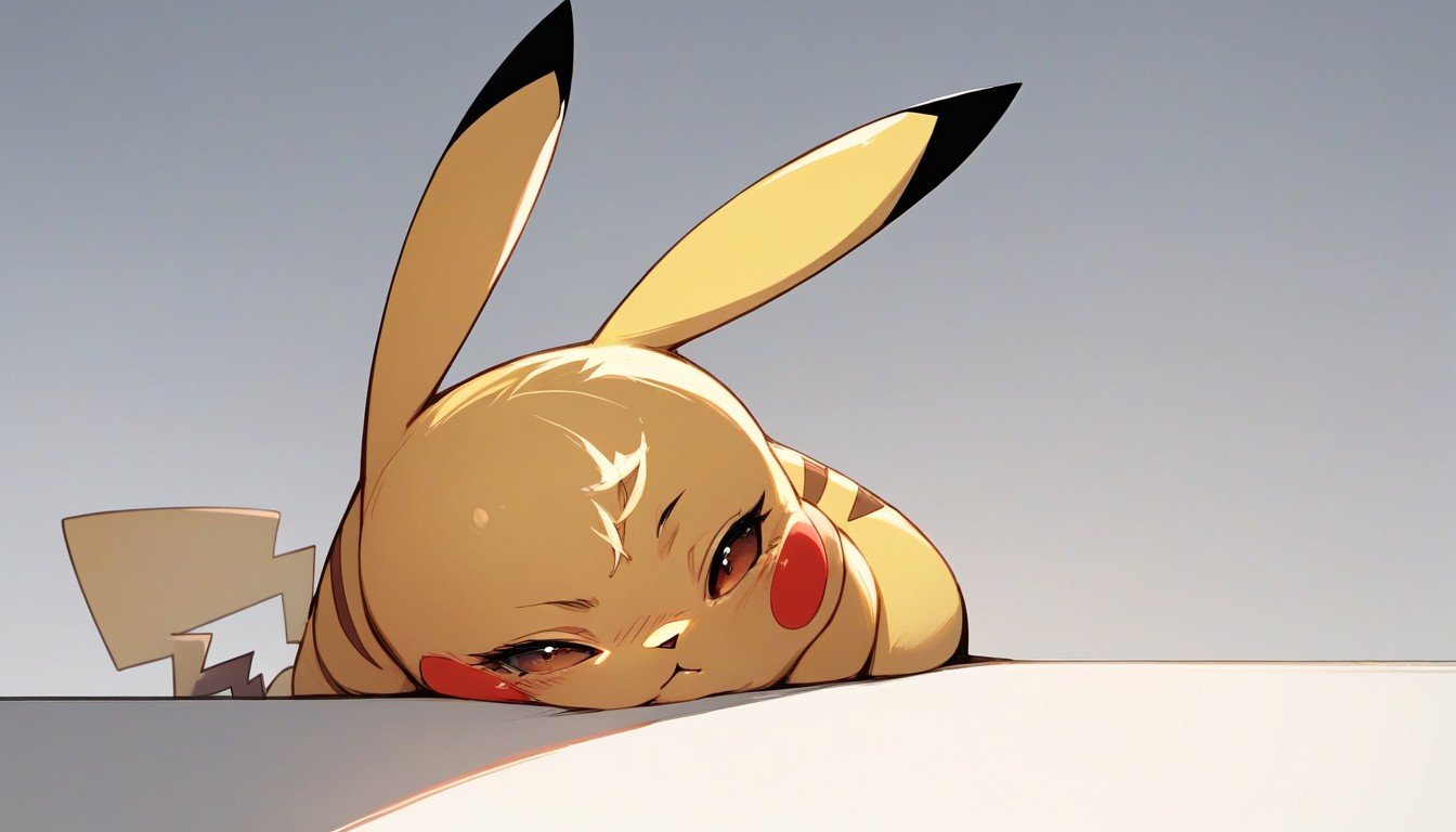 Pikachu Giving Deepthroat Blowjob, Corps Entier, Vue De FacePorno IA