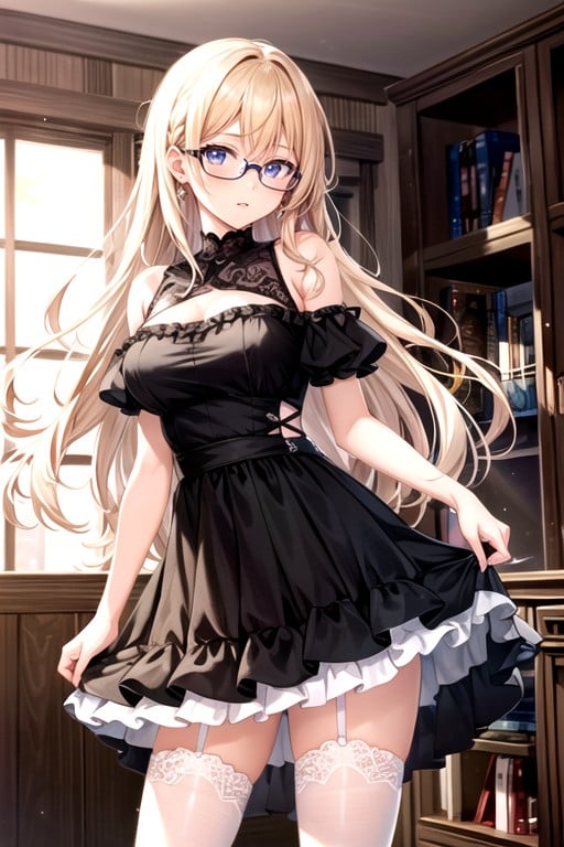 Nerdy Young Woman With Glasses Upskirt Pantyshot Medium Length Wavy Blonde Hair SmileAI黄片