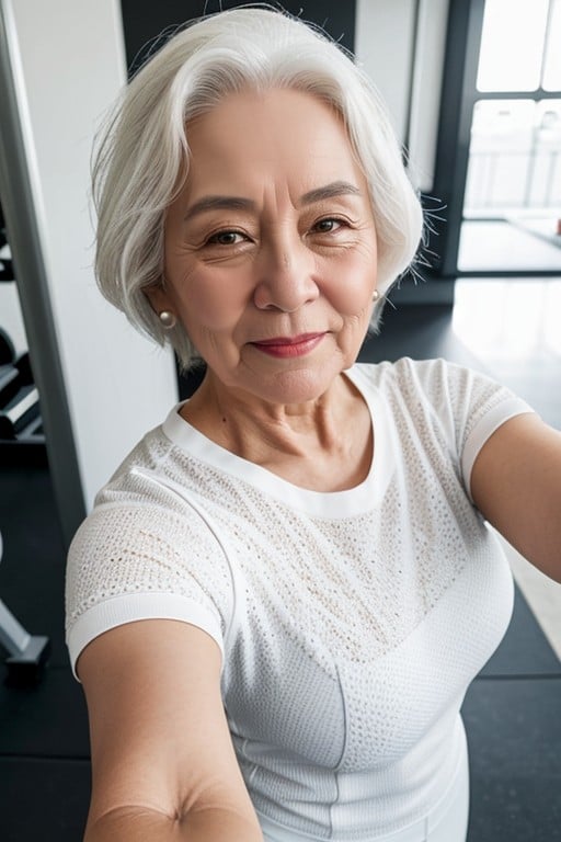 Fit Asian Woman, Wearing Yoga Outfit, 中日韩AI黄片