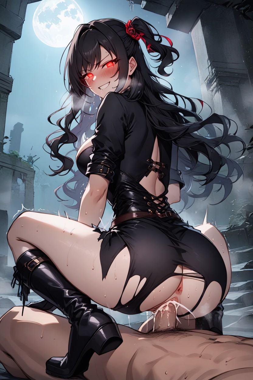 Night, Steam, Long Hair Hentai AI Porn