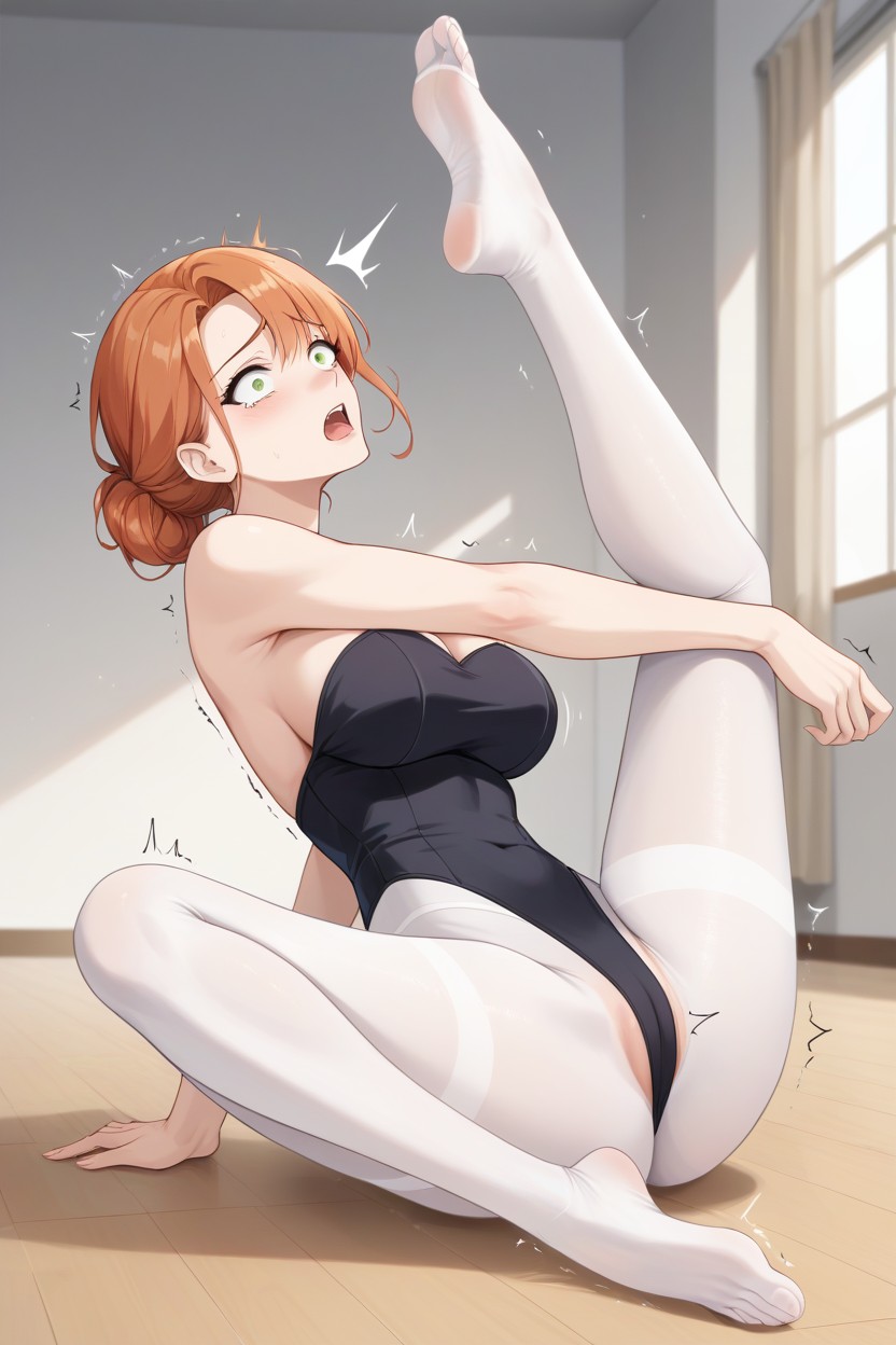Ballet Slippers, Fair Skin, Shocked Worried Look Hentai AI Porn