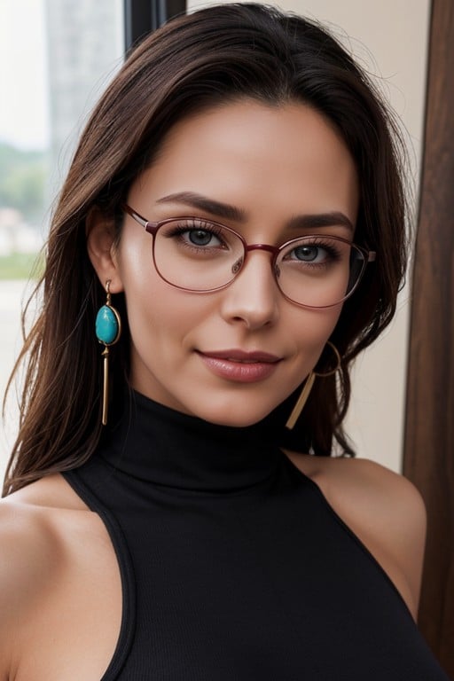 Water Dripping From Glasses And Their Rims, Glasses With Thick Black Rims, Close Up AI Porn