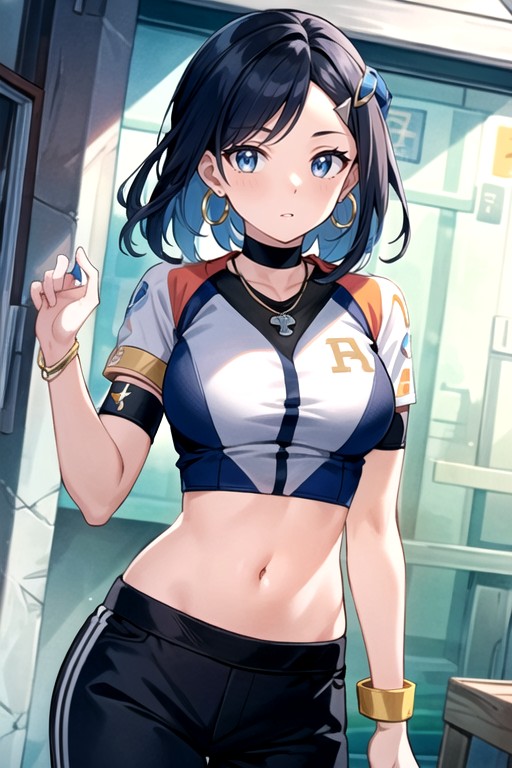 Crop Top, Navel Exposed, Nessa Rurina (pokemon) AI Gay Porn