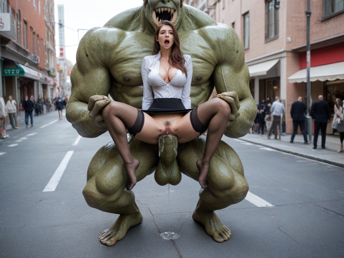 Giant Monster Sex Behind Her, Legs, Extreme Long Cock Porno IA