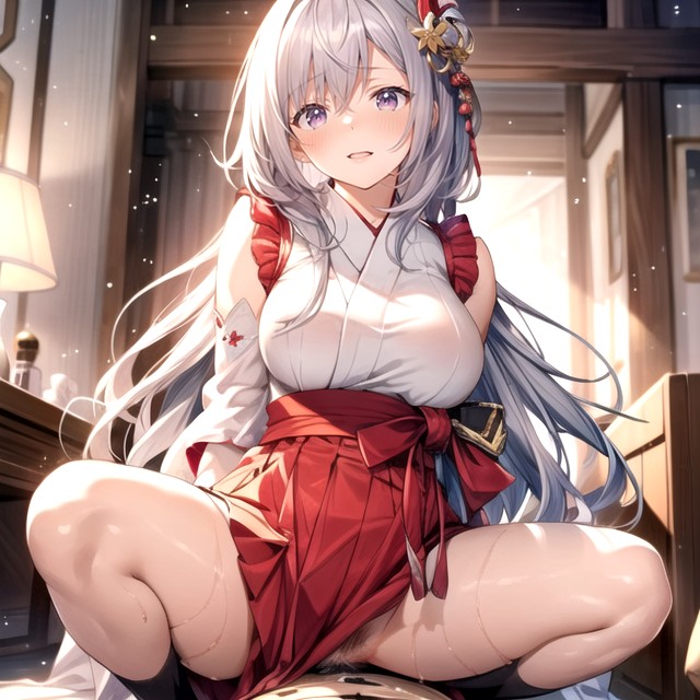 Body, Peeing, White Long Hair Hentai AI Porn