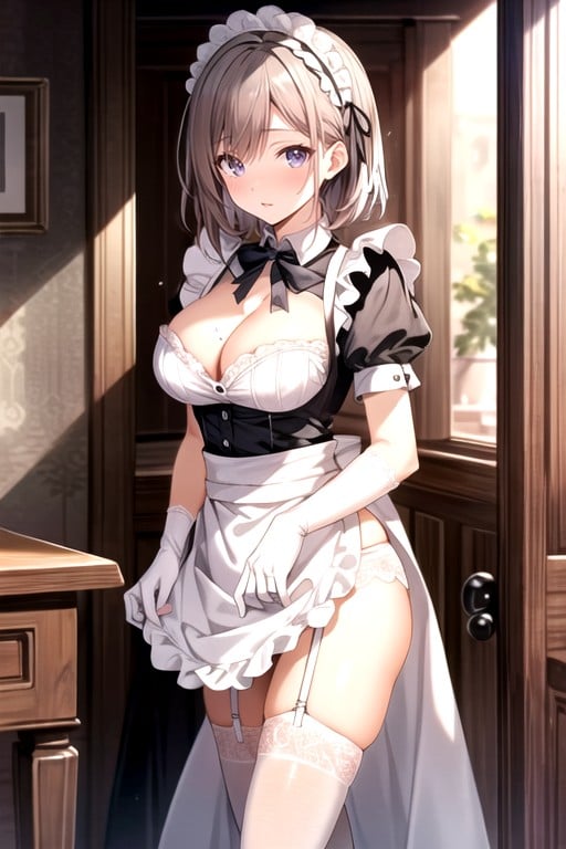 Standing, White Hair, Emilia From Re Life In A Different World From Zero Impact AI Porn