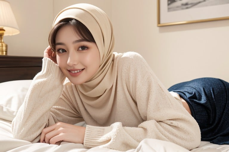 Model, Habitación, HijabPorno AI